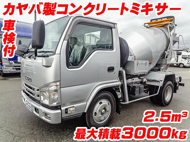 No.3302　H29　いすゞ　エルフ　カヤバ製コンクリートミキサー　最大積載3000kg　車検付