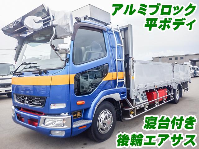 No.3325　H28　三菱ふそう　ファイター　アルミブロック平ボディ　最大積載3300kg　後輪エアサス　サイドバンパー丸棒ステンレス　丸環内フック　ターボ車