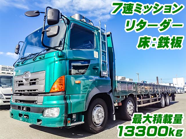 No.3352　H25　日野　プロフィア　相互車体製平ボディ　最大積載量13300kg　7速ミッション　リターダー　床：鉄板　ロープ穴　内フック