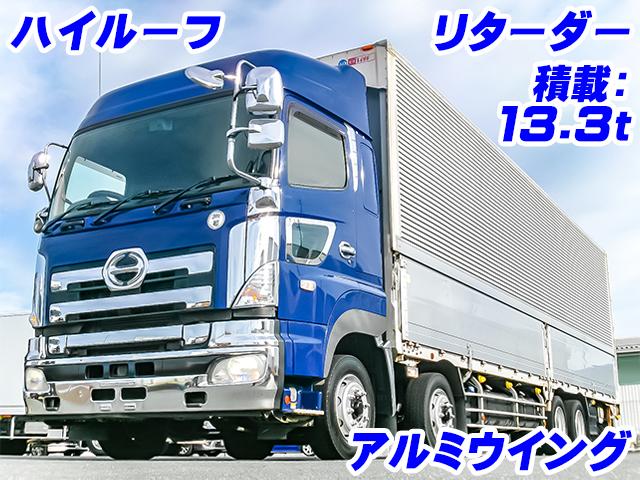 No.3480　H25　日野　プロフィア　アルミウイング　ハイルーフ　後輪エアサス　4軸低床　メッキフロントバンパー　13,300kg　プロシフト