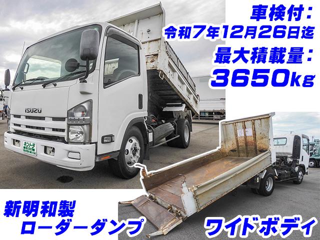 No.3989　H20　いすゞ　エルフ　新明和製ローダーダンプ　PDG-NPR75N　最大積載量3650kg　ワイドボディ