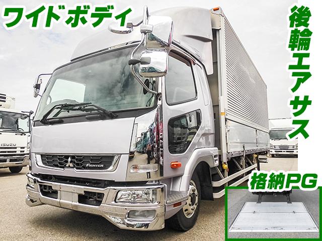 No.3990　H30　三菱ふそう　ファイター　アルミウイング　2KG‐FK64F　ワイドボディ　最大積載量：2300kg　新明和製格納パワーゲート