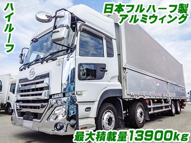 No.4044　H30　UDトラックス　クオン　日本フルハーフ製アルミウィング　ハイルーフ　最大積載13900kg　後輪エアサス
