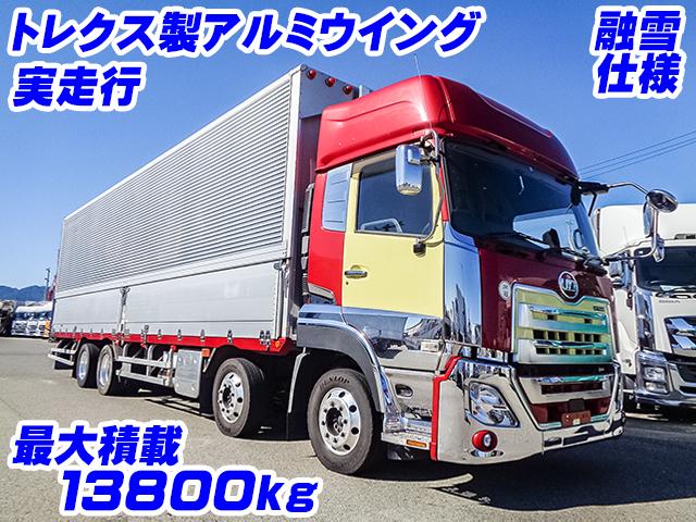 No.4156　H31　UDトラックス　クオン　トレクス製アルミウイング　4軸低床　ハイルーフ　融雪仕様　最大積載13800kg　41万km
