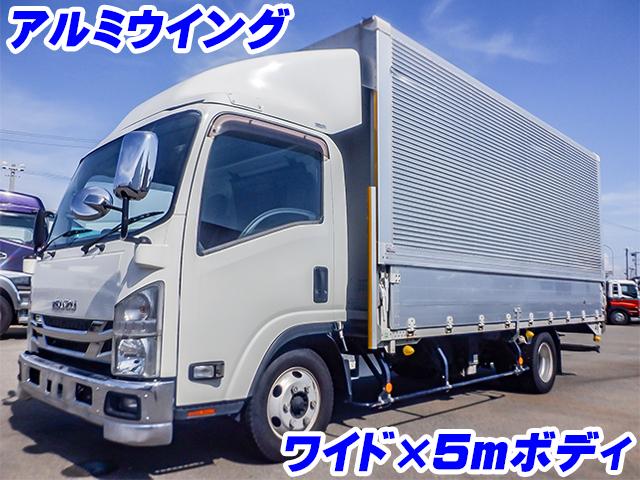 No.4234　R1　いすゞ　エルフ　フルハーフ製アルミウイング　ワイドボディ　超ロングボディ（5mボディ）　ラッシング2段