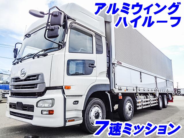 No.4288　H26　UDトラックス　クオン　フルハーフ製アルミウィング　最大積載量13100kg　ハイルーフ　ラッシングレール3段(下半分)
