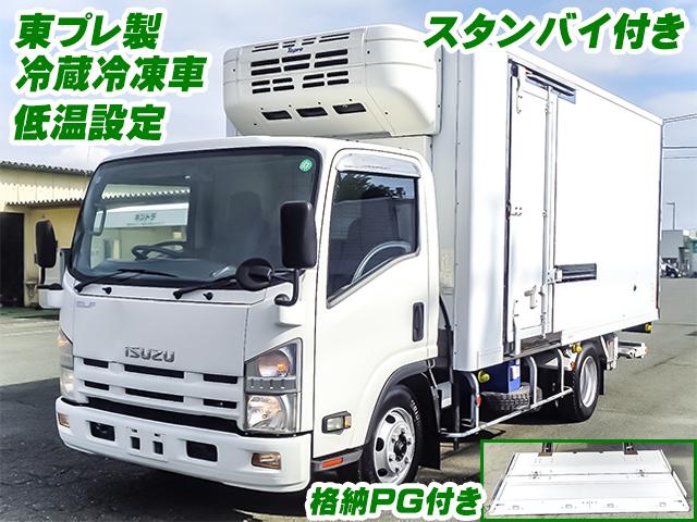 No.4350　H26　いすゞ　エルフ　東プレ製冷蔵冷凍車　格納パワーゲート付き　スタンバイ付き　左サイドスライド扉　ワイドロングボディ