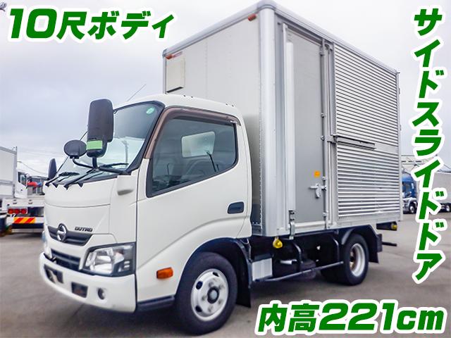 No.4374　H28　日野　デュトロ　パブコ製アルミバン　10尺ボディ　内高221cm　サイドスライドドア　ラッシング2段