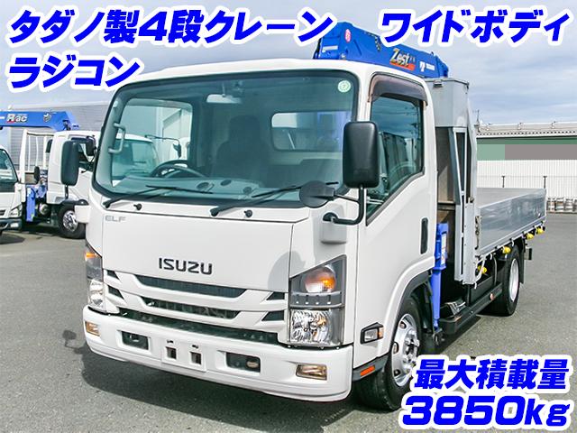 No.4387　R2　いすゞ　エルフ　タダノ製4段クレーン　ZX264　ラジコン　ワイドボディ　最大積載量3850kg　フックイン