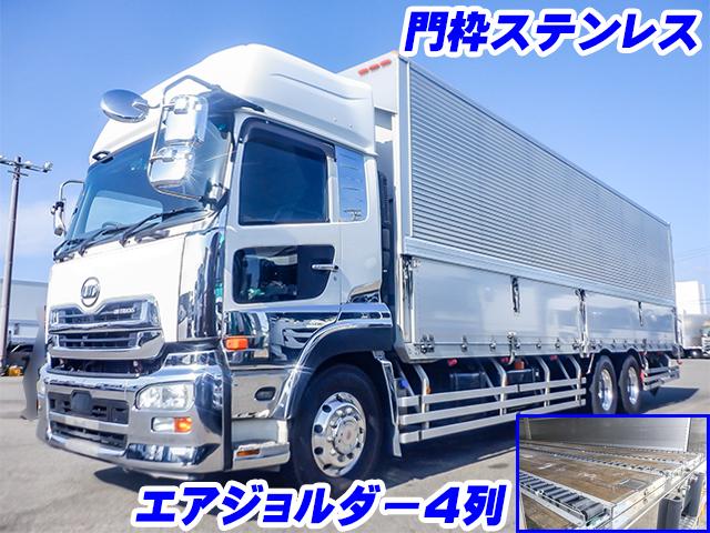 No.4406　H28　UDトラックス　クオン　トレクス製アルミウイング　ハイルーフ　エアジョルダー　門枠ステンレス　ロックバーステンレス