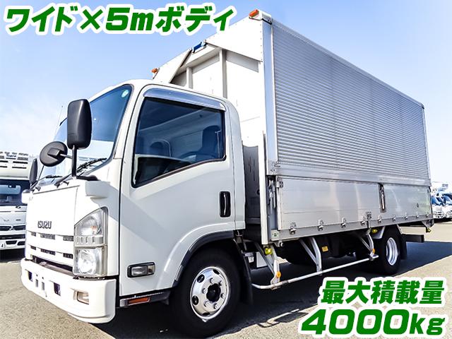 No.4408　H25　いすゞ　エルフ　フルハーフ製アルミウイング　最大積載量4000kg　ワイドボディ　超ロングボディ