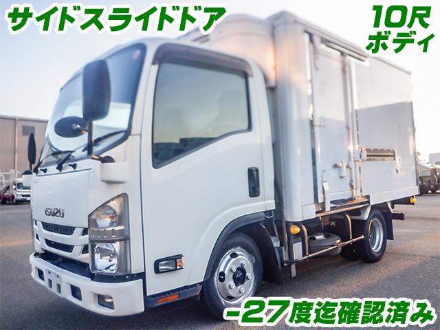No.4438　R1　いすゞ　エルフ　東プレ製冷蔵冷凍車　－30度設定(低温設定)　－27度まで確認　サイドスライドドア　床：縞アルミ　ラッシング2段
