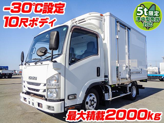 No.4445　H28　いすゞ　エルフ　日本フルハーフ製冷蔵冷凍車　最大積載2000kg　10尺ボディ　－30度設定　5t限定準中型免許対応　