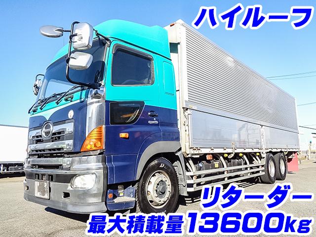 No.4569　H25　日野　プロフィア　アルミウイング　ハイルーフ　リターダー　最大積載量13600kg　ラッシングレール2段　内フック　メッキ