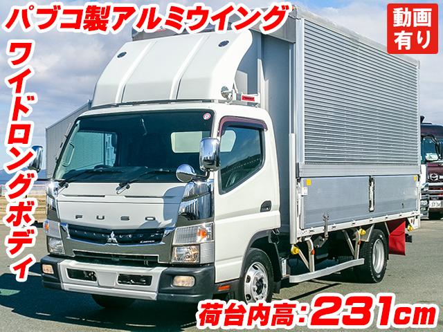 No.4766　H30　三菱ふそう　キャンター　アルミウイング　ロングボディ　ワイドボディ　ラッシングレール　4,000kg　メッキグリル　メッキコーナーパネル　メッキミラーカバー　5速ミッション
