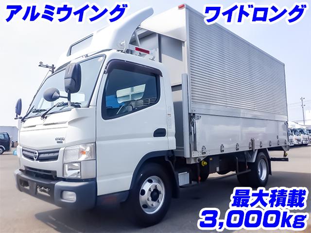 No.4863　H29　ニッサン　アトラス　アルミウイング　最大積載3,000kg　ワイドボディ　ロングボディ　三菱キャンターOEM　内フック　丸環内フック