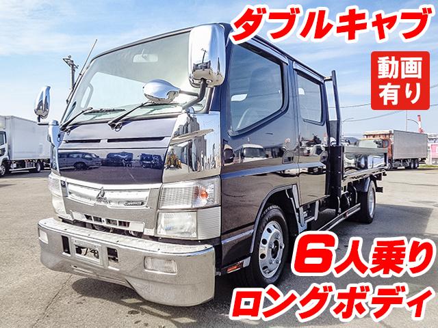 No.4882　H23　三菱ふそう　キャンター　ダブルキャブ　6人乗り　ロングボディ　リアヒーター　メッキフロントバンパー　メッキコーナーパネル