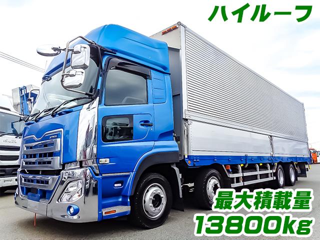 No.4910　H31　UDトラックス　クオン　アルミウイング　ハイルーフ　最大積載量13800kg　ラッシングレール2段　内フック　メッキ