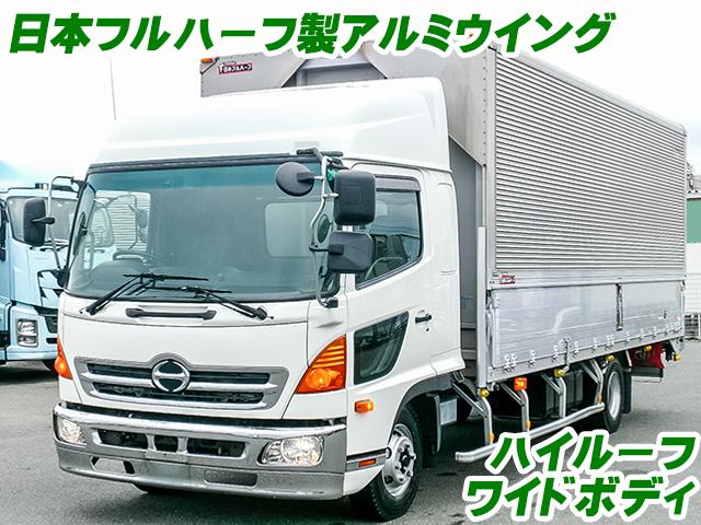 No.4928　H23　日野　レンジャー　アルミウイング　ハイルーフ　ラッシングレール　6速ミッション　メッキフロントバンパー　メッキグリル　バックモニター　ワイドボディ