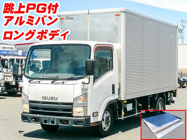 No.4993　H24　いすゞ　エルフ　アルミバン　跳ね上げ式　パワーゲート付　日本フルハーフ　ロングボディ　6速ミッション