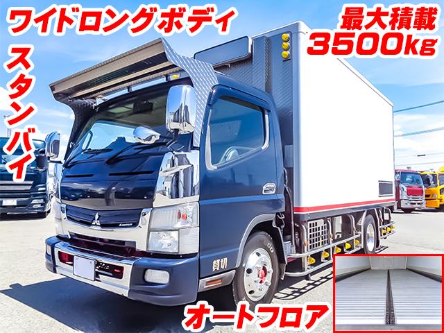 No.5029　H26　三菱ふそう　キャンター　東プレ製冷蔵冷凍車　ワイドロング　積載3500kg　中温（－5度）　オートフロア　スタンバイ　ウロコステンレス　アルミホイール　サイドバンパー丸棒2段ステンレス　ラッシングレール1段