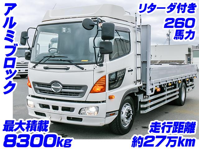 No.5076　H27　日野　レンジャー　アルミブロック平ボディ　最大積載8300kg　増トン　低走行
