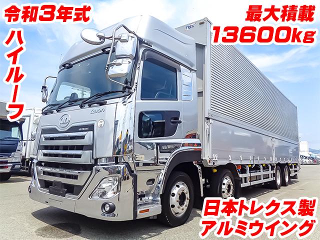 No.5126　R3　UDトラックス　クオン　日本トレクス製アルミウイング　最大積載13600kg　4軸低床　ハイルーフ　エスコット　後輪エアサス