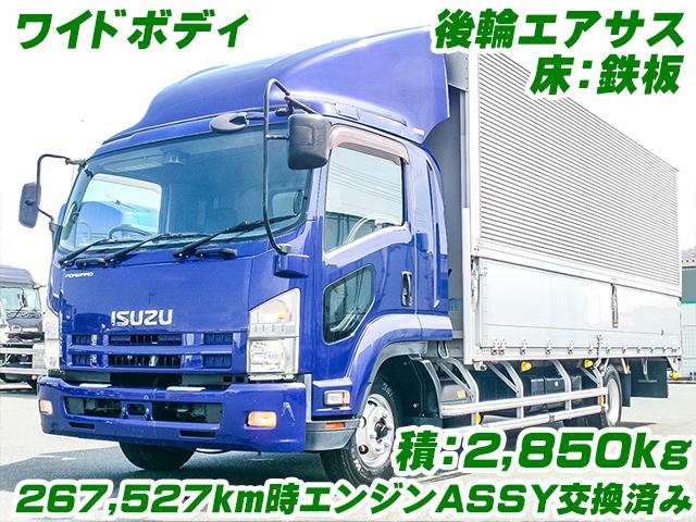 No.5154　H25　いすゞ　フォワード　アルミウイング　後輪エアサス　6200ボディ　ワイドボディ　6速ミッション　最大積載2,850kg