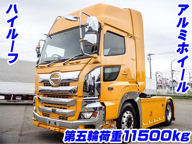 No.5194　H31　日野　プロフィア　トレーラーヘッド　第五輪荷重11500kg　ハイルーフ　サイドデフレクター　リアバンパーステンレス　アルミホイール