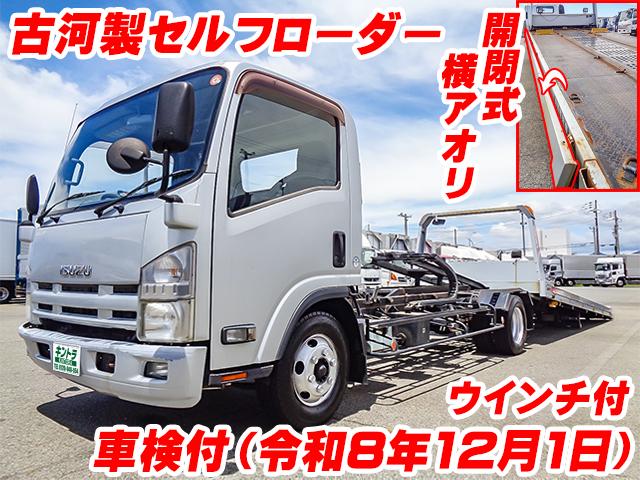 No.5213　H25　いすゞ　エルフ　古河製セルフローダー　ワイドボディ　ウインチ付　車検付　最大積載3000kg