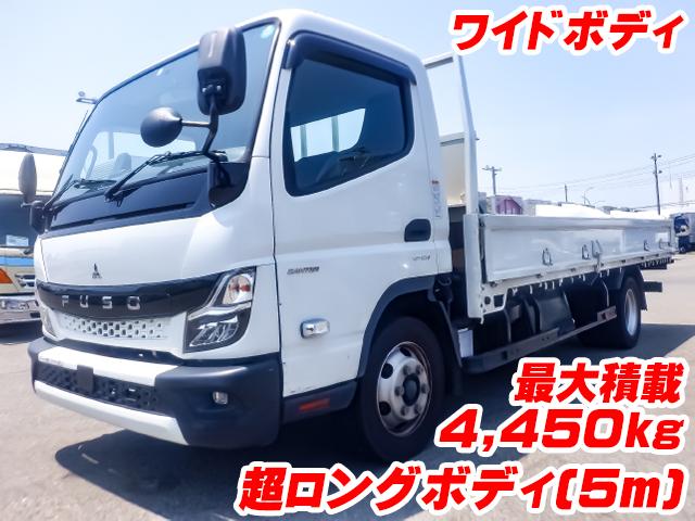 No.5238　R3　三菱ふそう　キャンター　パブコ製平ボディ　最大積載4,450kg　超ロングボディ(5mボディ)　ワイドボディ　床鉄板　丸環内フック