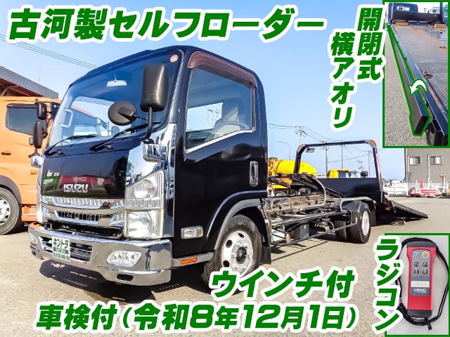 No.5251　H25　いすゞ　エルフ　古河製セルフローダー　ワイドボディ　ウインチ付　車検付　最大積載3000kg