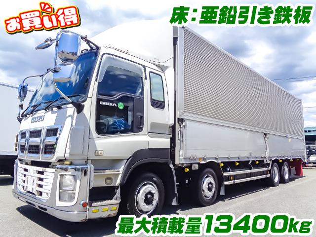 No.5308　H27　いすゞ　ギガ　アルミウイング　最大積載量13400kg　床：亜鉛引き鉄板　スタンションホール　ラッシングレール2段　デフロック付き