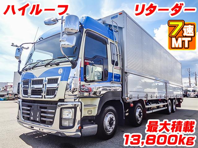 No.5318　H25　いすゞ　ギガ　トレクス製アルミウイング　ハイルーフ　リターダー　7速MT　最大積載13,800kg　ラッシングレール2段　内フック