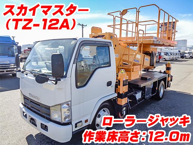 No.5348　H27　いすゞ　エルフ　アイチ製高所作業車　スカイマスター（TZ-12A）　ローラージャッキ　作業床高さ：12.0m　作業床積載荷重：1,000kg
