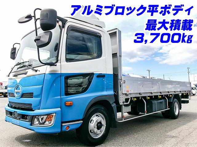 No.5376　H30　日野　レンジャー　トランテックス製アルミブロック平ボディ　最大積載3,700kg　丸環内フック　縦根太スチール